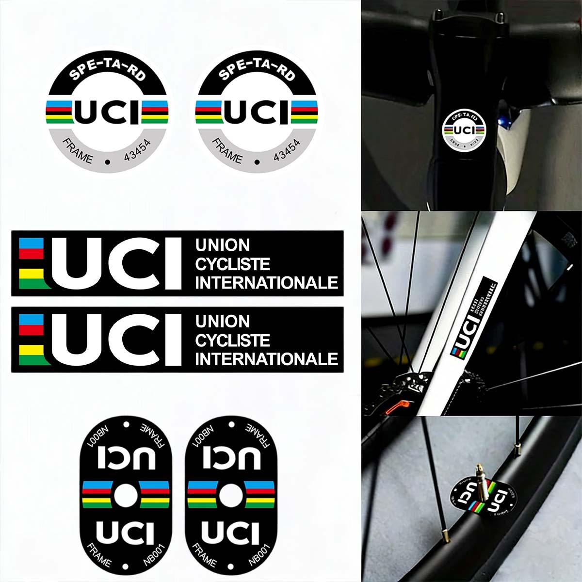 Mountain Biking Uci - UCI Cycling Frame Stickers Durable Vinyl
