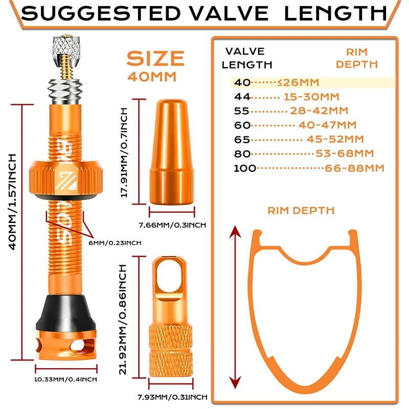 BUCKLOS Bicycle Presta Valve 4 - Tubeless Valve Core recension och pris