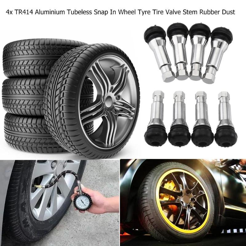 4Pcs/Set TR414 Chrome Aluminiu - Tubeless Valve Core recension och pris