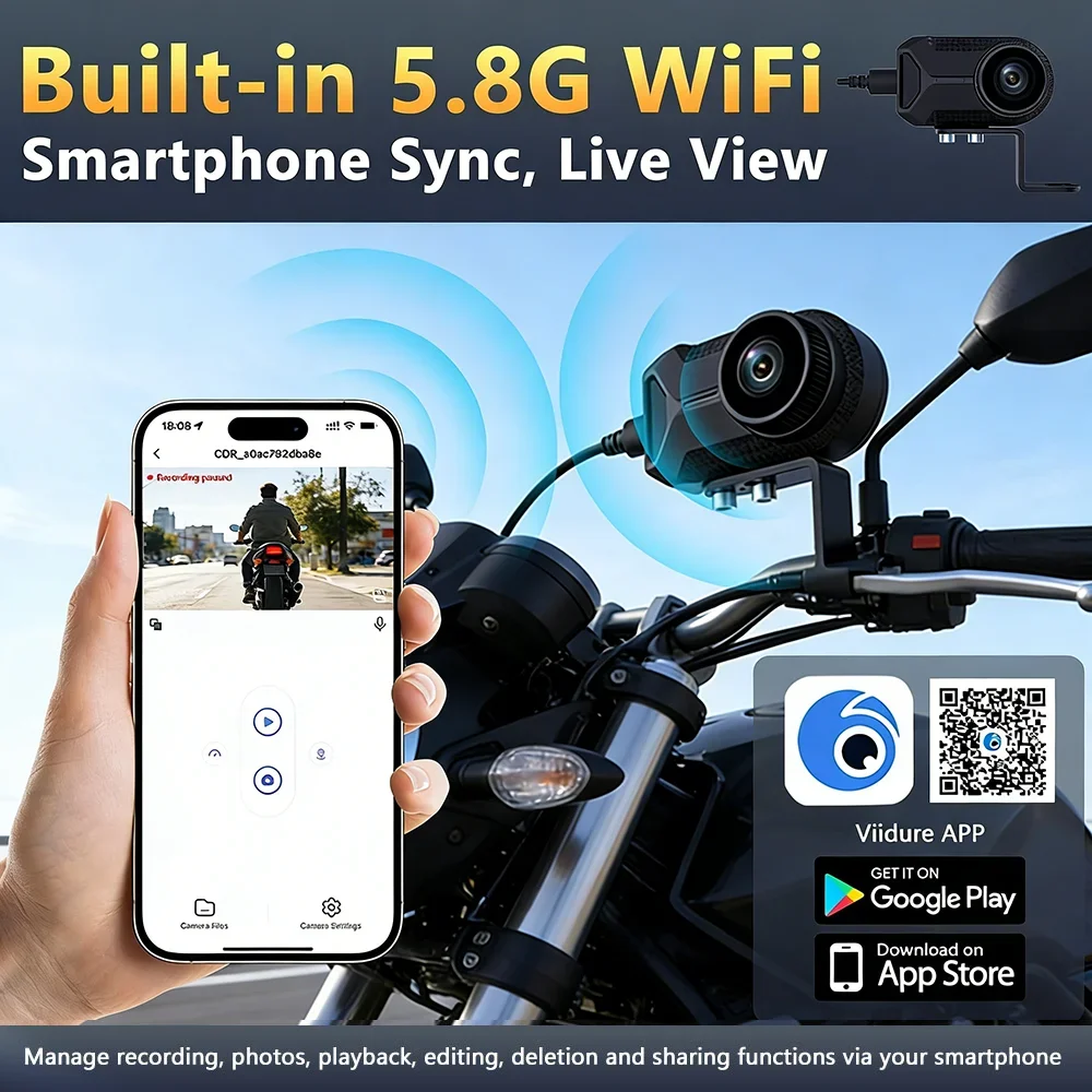 New 2K QHD WiFi Dash Cam IP66  - Mountain Biking Images recension och pris