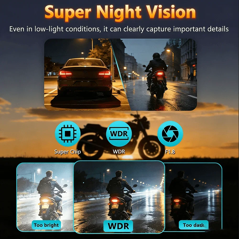 New 2K QHD WiFi Dash Cam IP66  - Mountain Biking Images recension och pris