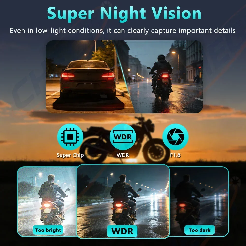 Motorcycle Dashcam 2K Action C - Mountain Biking Images recension och pris